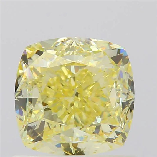 1.00ct Cushion modified Natural Diamond (Colour Fancy Light Yellow, Clarity VS2, GIA Certified)
