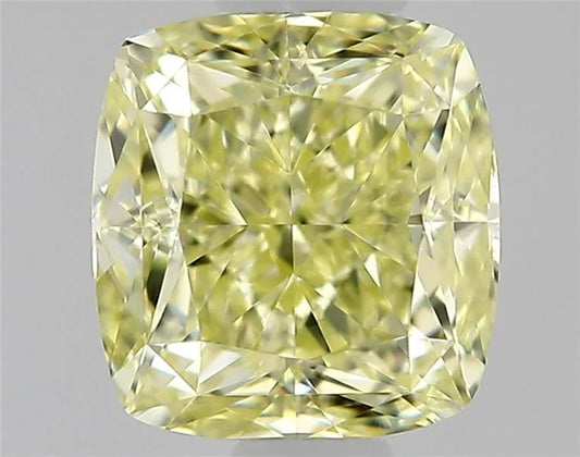 0.38ct Cushion modified Natural Diamond (Colour Fancy Light Yellow, Clarity IF, Cut EX, GIA Certified)