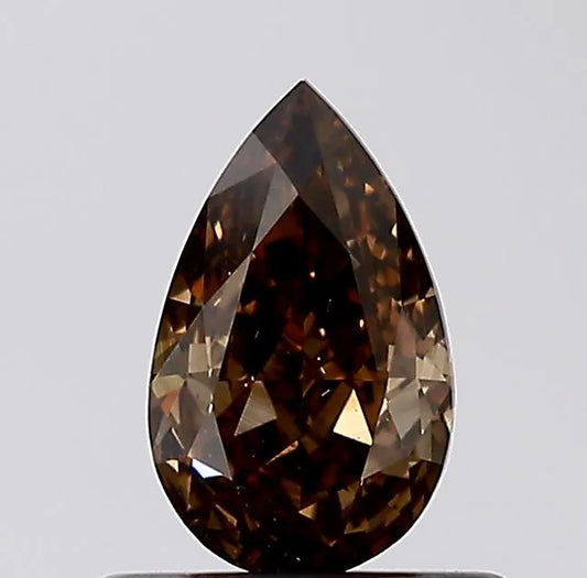0.50ct Pear Natural Diamond (Colour Brown, Clarity VS2, Cut VG, IGI Certified)