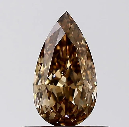 0.50ct Pear Natural Diamond (Colour Brown, Clarity VS2, Cut VG, IGI Certified)