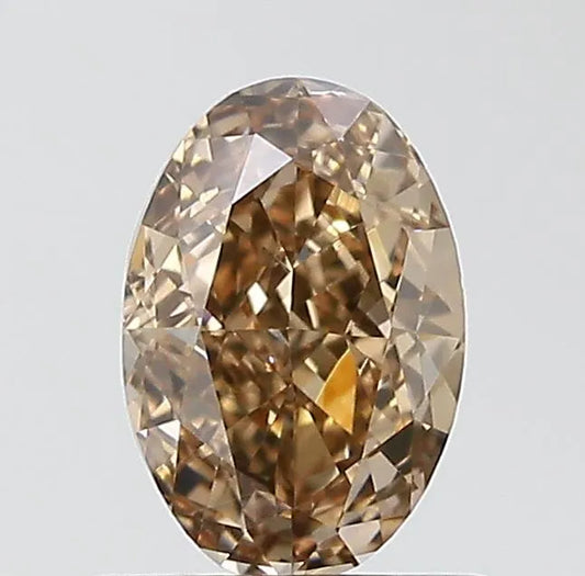 0.70ct Oval Natural Diamond (Colour Fancy Dark Yellowish Brown, Clarity VS1, GIA Certified)