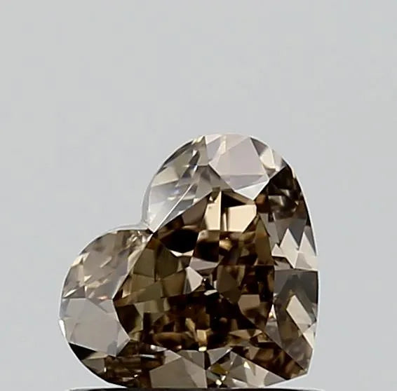 0.75ct Heart Natural Diamond (Colour Fancy Dark Yellowish Brown, Clarity VS1, GIA Certified)