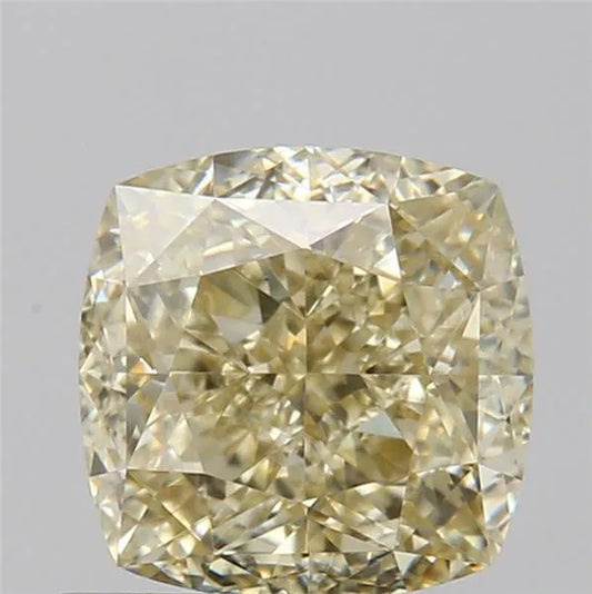 1.10ct Cushion brilliant Natural Diamond (Colour Fancy Light Brownish Yellow, Clarity VS2, GIA Certified)