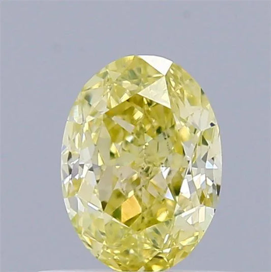 0.71ct Oval Natural Diamond (Colour Fancy Yellow, Clarity VVS1, GIA Certified)