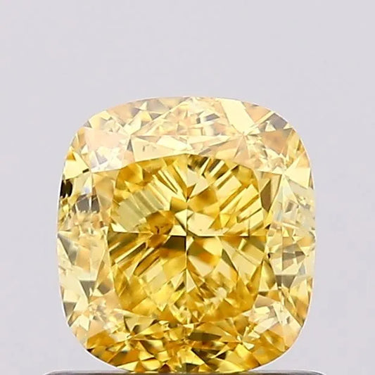 1.01ct Cushion modified Lab Grown Diamond (Colour Fancy Vivid Yellow, Clarity VS1, IGI Certified)
