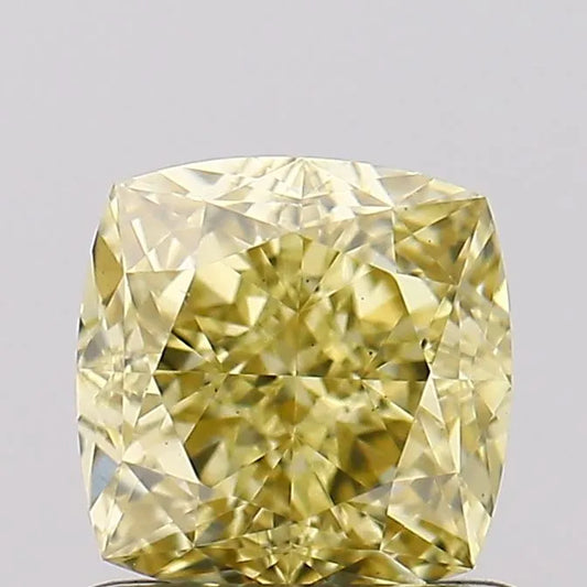 1.03ct Cushion modified Lab Grown Diamond (Colour Fancy Intense Yellow, Clarity VS2, IGI Certified)