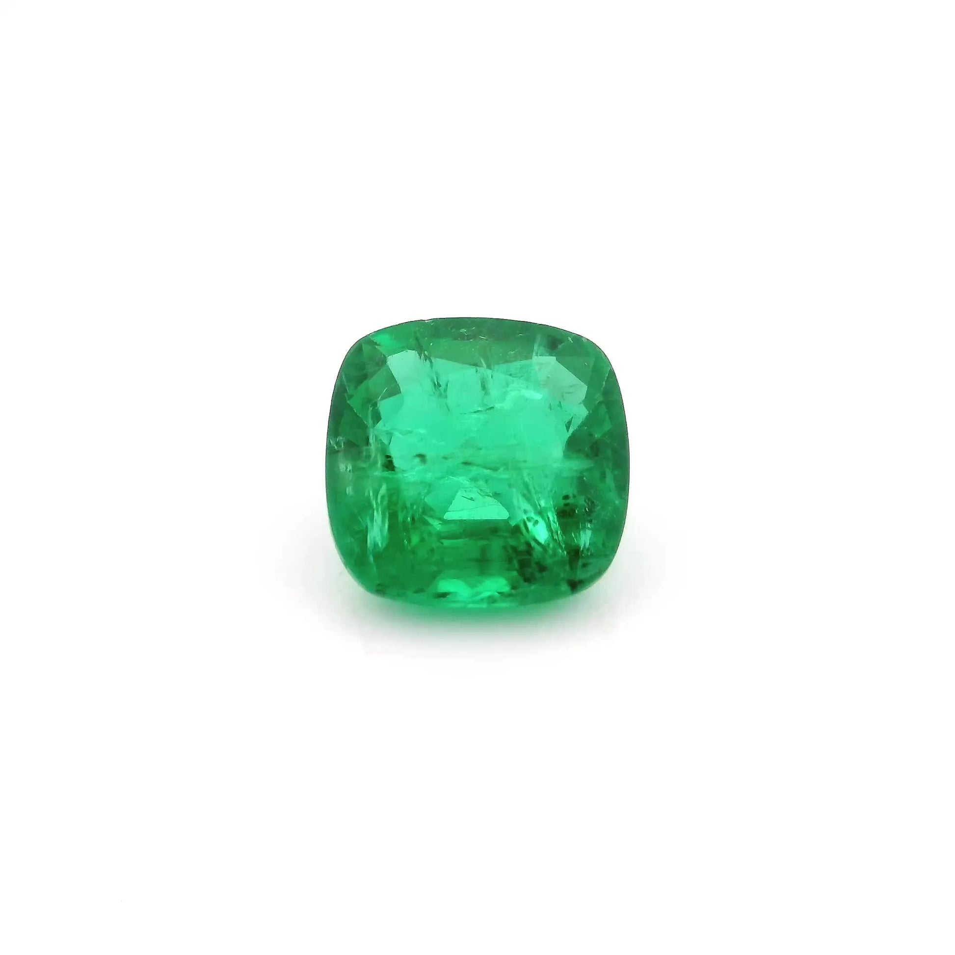 2.00ct Cushion Natural Emerald (Colour Green, Clarity Moderately Included, Cut Faceted)