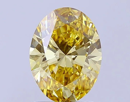 2.00ct Oval Lab Grown Diamond (Colour Fancy Intense Yellow, Clarity VVS2, IGI Certified)