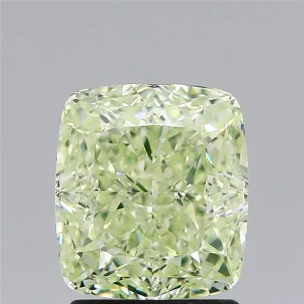 2.01ct Cushion modified Natural Diamond (Colour Fancy Light Yellow Green, Clarity VS2, Cut GD, GIA Certified)