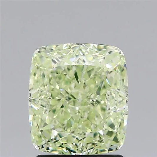 2.01ct Cushion modified Natural Diamond (Colour Fancy Light Yellow Green, Clarity VS2, Cut GD, GIA Certified)