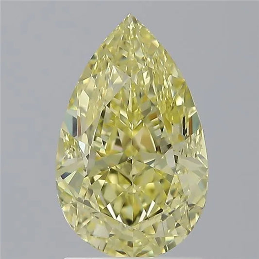 2.01ct Pear Natural Diamond (Colour Fancy Intense Yellow, Clarity VS2, GIA Certified)