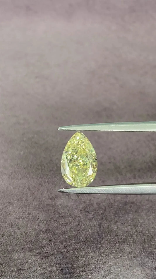 2.01ct Pear Natural Diamond (Colour Fancy Yellow, Clarity SI1, GIA Certified)