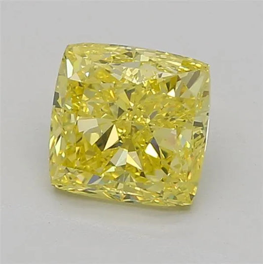 2.02ct Cushion brilliant Natural Diamond (Colour Fancy Vivid Yellow, Clarity IF, GIA Certified)