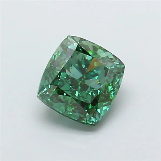2.03ct Cushion modified Lab Grown Diamond (Colour Fancy Vivid Green, Clarity VS1, IGI Certified)