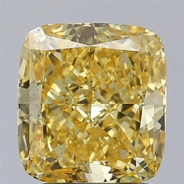 2.03ct Cushion modified Lab Grown Diamond (Colour Fancy Vivid Yellow, Clarity VS1, IGI Certified)