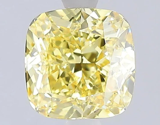 2.04ct Cushion modified Lab Grown Diamond (Colour Fancy Intense Yellow, Clarity VVS2, IGI Certified)
