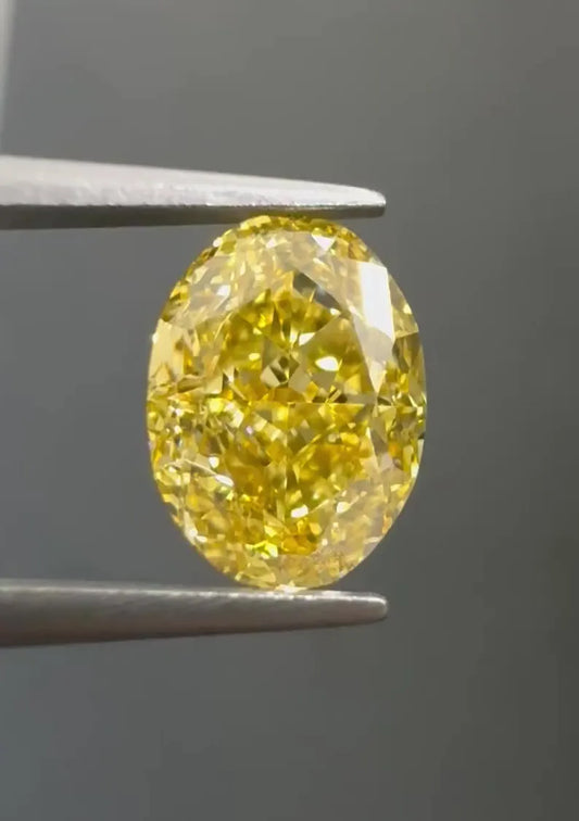 2.04ct Oval Natural Diamond (Colour Fancy Intense Orangey Yellow, Clarity VS1, GIA Certified)