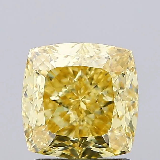 2.07ct Cushion modified Lab Grown Diamond (Colour Fancy Vivid Yellow, Clarity VS1, IGI Certified)