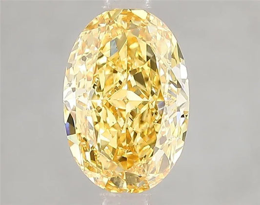 2.08ct Oval Lab Grown Diamond (Colour Fancy Vivid Yellow, Clarity VS1, IGI Certified)