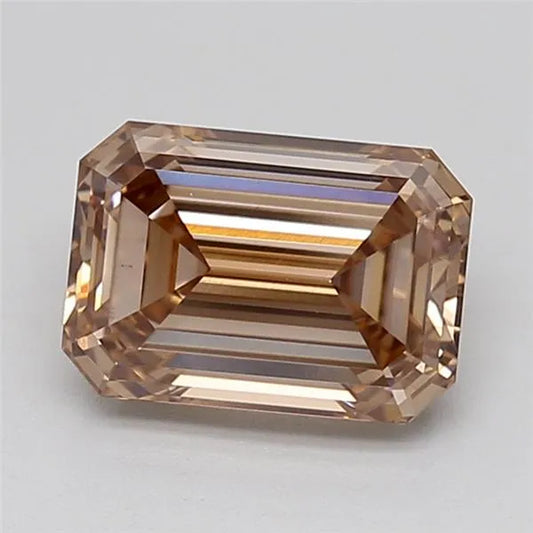 2.10ct Emerald Lab Grown Diamond (Colour Fancy Brown, Clarity VS1, IGI Certified)