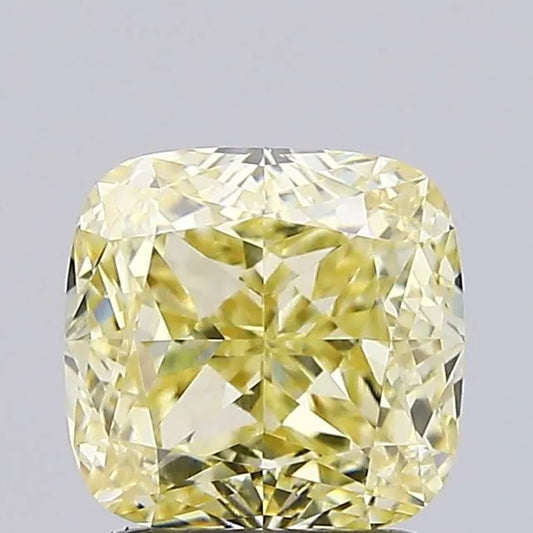 2.11ct Cushion modified Lab Grown Diamond (Colour Fancy Light Yellow, Clarity VVS2, IGI Certified)