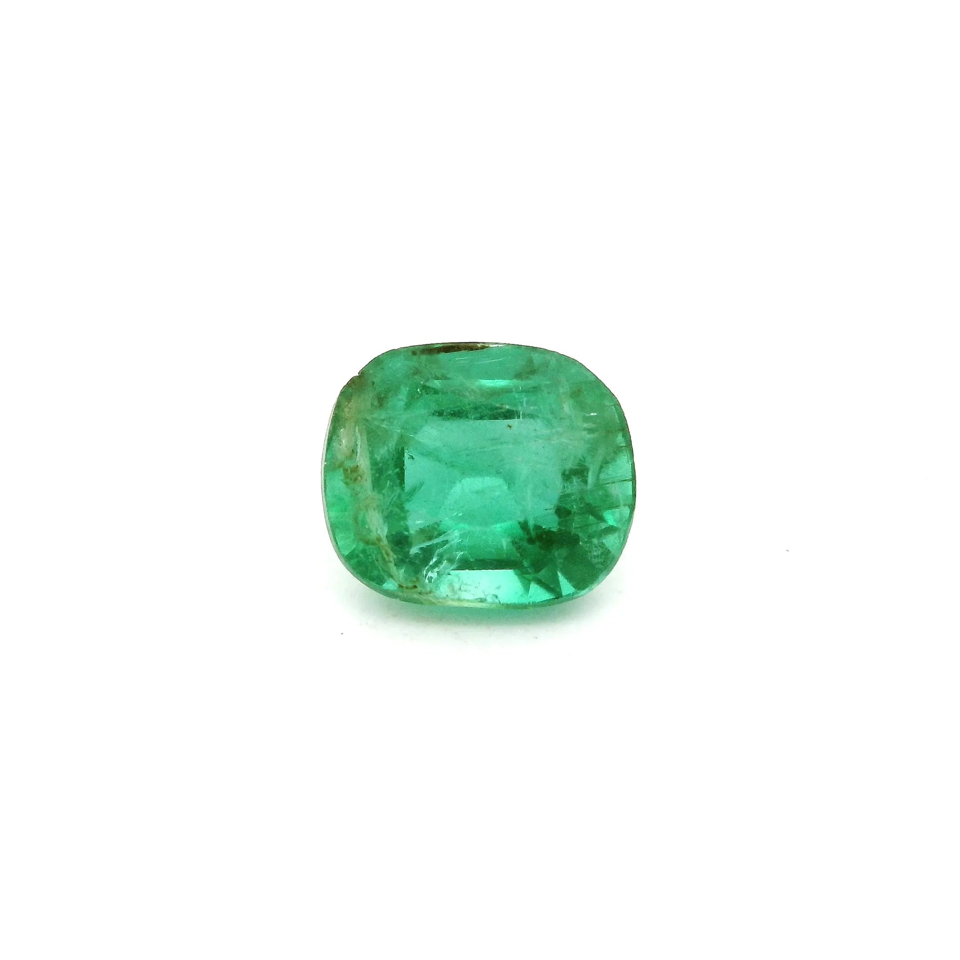 2.34ct Cushion Natural Emerald (Colour Green, Clarity Slightly Included, Cut Faceted)