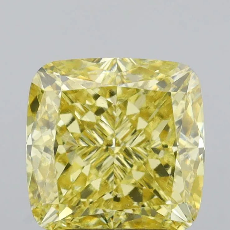 2.34ct Cushion modified Lab Grown Diamond (Colour Fancy Intense Yellow, Clarity VVS2, IGI Certified)