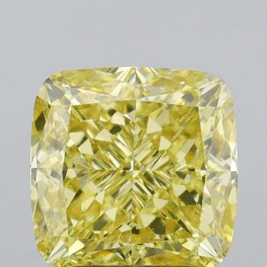 2.34ct Cushion modified Lab Grown Diamond (Colour Fancy Intense Yellow, Clarity VVS2, IGI Certified)