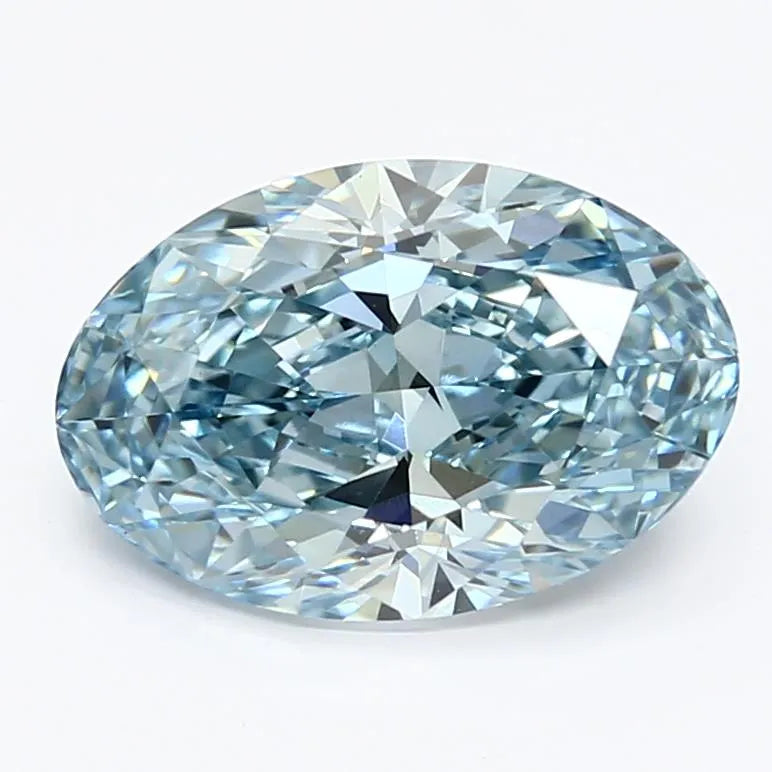 2.37ct Oval Lab Grown Diamond (Colour Fancy Vivid Blue, Clarity VVS2, IGI Certified)