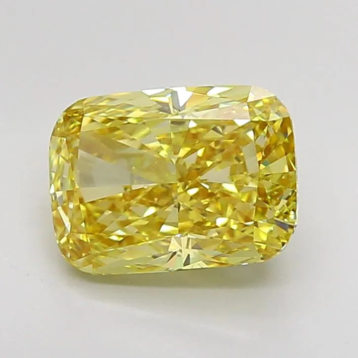 2.81ct Cushion brilliant Lab Grown Diamond (Colour Fancy Vivid Yellow, Clarity VVS1, IGI Certified)