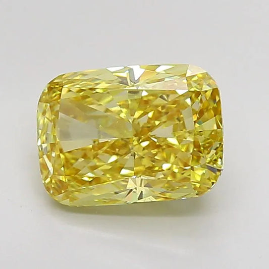 2.81ct Cushion brilliant Lab Grown Diamond (Colour Fancy Vivid Yellow, Clarity VVS1, IGI Certified)