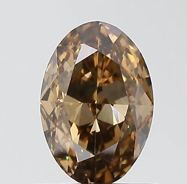 0.71ct Oval Natural Diamond (Colour Fancy Dark Yellowish Brown, Clarity VS2, GIA Certified)