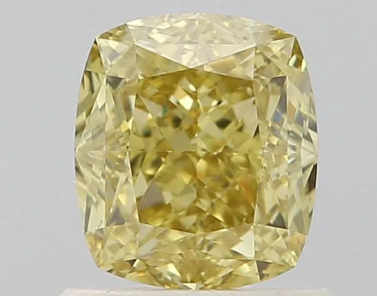 0.91ct Cushion brilliant Natural Diamond (Colour Fancy Yellow, Clarity VS2, GIA Certified)