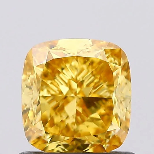 1.02ct Cushion modified Lab Grown Diamond (Colour Fancy Vivid Yellow, Clarity VS1, IGI Certified)