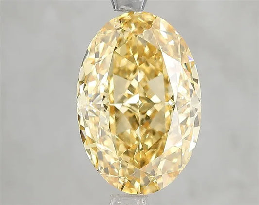 4.68ct Oval Lab Grown Diamond (Colour Fancy Vivid Yellow, Clarity VVS2, IGI Certified)