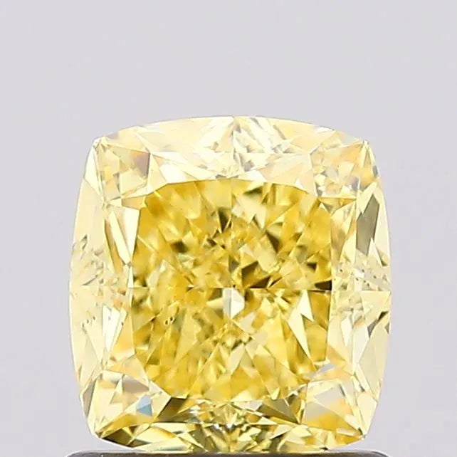 1.13ct Cushion modified Lab Grown Diamond (Colour Fancy Vivid Yellow, Clarity VS1, IGI Certified)