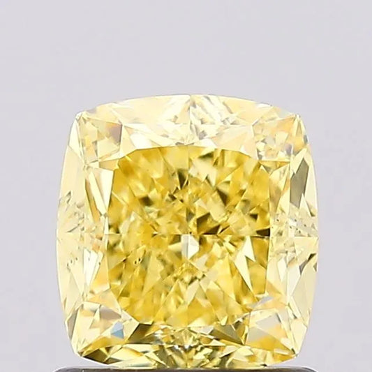 1.13ct Cushion modified Lab Grown Diamond (Colour Fancy Vivid Yellow, Clarity VS1, IGI Certified)