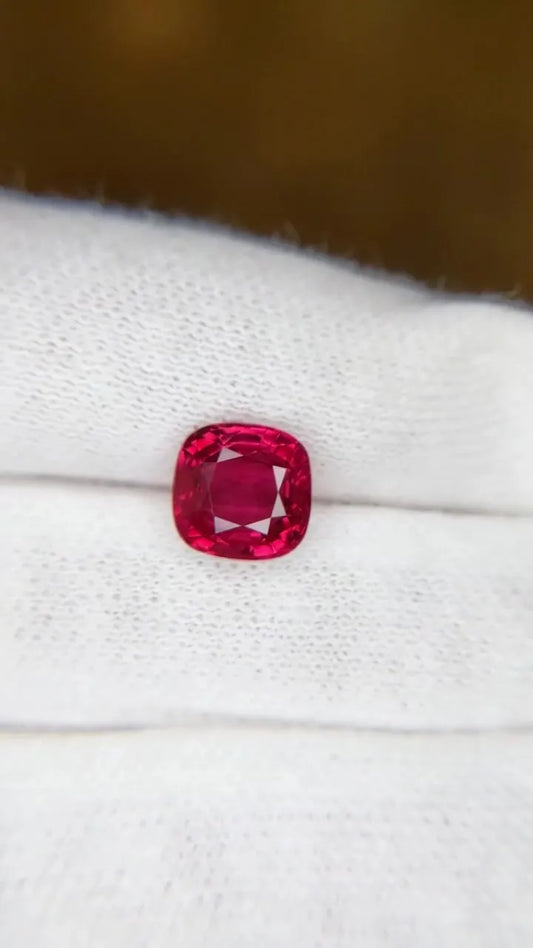 3.00ct Cushion Natural Ruby (Colour Red, Clarity Eye Clean, Cut Faceted)