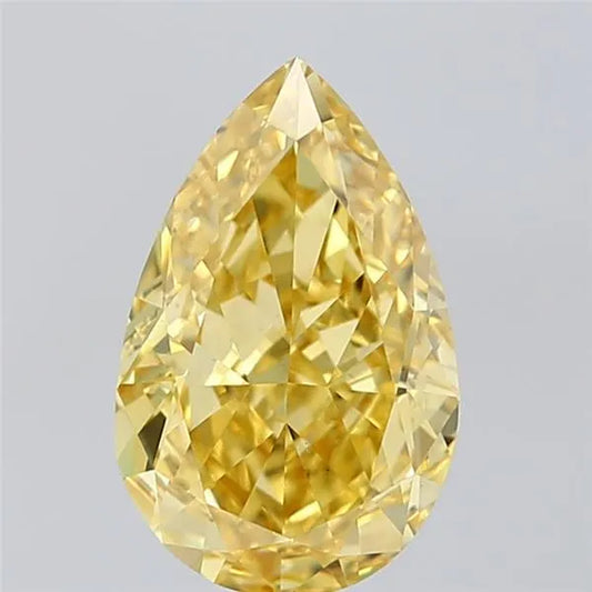 3.02ct Pear Lab Grown Diamond (Colour Fancy Vivid Yellow, Clarity VS1, IGI Certified)