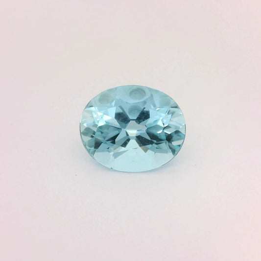 3.42ct Oval Natural Aquamarine (Colour Blue, Clarity Eye Clean, Cut Faceted)