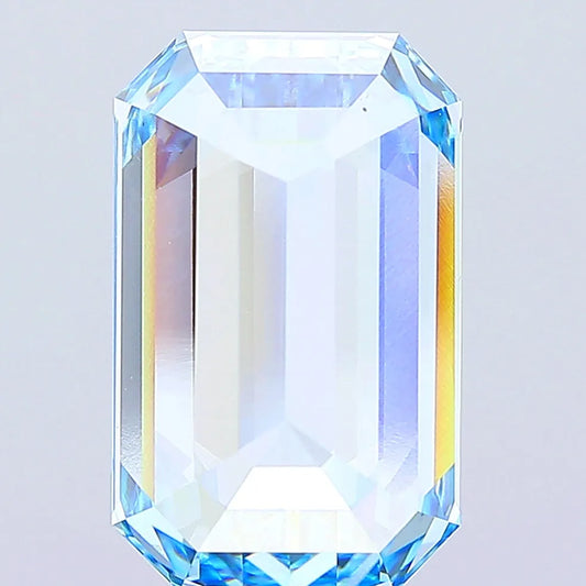 9.92ct Emerald Lab Grown Diamond (Colour Fancy Vivid Blue, Clarity VS2, IGI Certified)