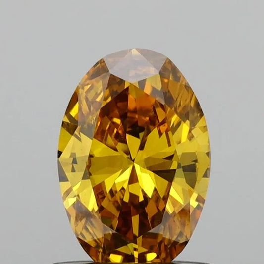 0.50ct Oval Natural Diamond (Colour Fancy Brown Yellow, Clarity VVS1, Cut VG, IGI Certified)