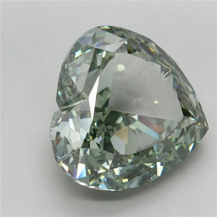 9.32ct Heart Lab Grown Diamond (Colour Fancy Vivid Green, Clarity VVS2, IGI Certified)