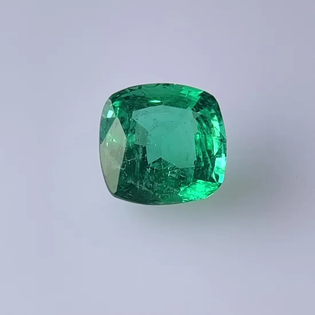 2.46ct Cushion Natural Emerald (Colour Green, Clarity Slightly Included, Cut Faceted)